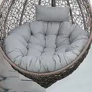 Swing Cushion Replacement, Removable Washable Hanging Basket Chair Cushions, Hanging Egg Chair Cushion with Fixed Straps for Indoor Outdoor Patio Beach Garden (O 120cm)