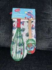 Stitch Christmas Holiday 3 Pc Baking Set Merry Stitchmas Whisk Spatula Oven Mitt