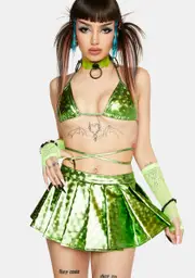 Nuclear Nova Girl Metallic Skort Set