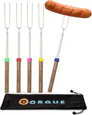 Extendable Marshmallow Roasting Sticks, Set of 5 for Camping and BBQ