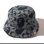 A Bathing Ape x COACH Bucket Hat Cap BAPE Collaboration Blue Limited Collection