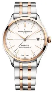 Baume & Mercier Clifton Baumatic COSC Auto Rose Gold & Steel Mens Watch M0A10458