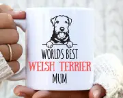Worlds Best Welsh Terrier Mum. Welsh Terrier Dog Mug. 21st Birthday Gift For Her