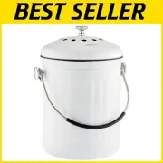 Stylish Dual-Filter Compost Bin for Easy Kitchen Waste Management - 5 Liters