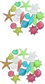 OSALADI 2sets Glowing Pebble Stones Set for Aquarium Luminous Pebble Stones Decorative Gravel Perfect Betta Fish Tank Decor 60pcs*2