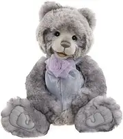 [Charlie Bears] Siesta | 2023 Light Grey Teddy Bear with Bow Collectable Toy Plush Fully Jointed Handmade