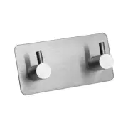 Self-Adhesive Brushed Nickel & Matte Black Towel Hooks 2 Wall Mount Coat