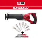 18V Cordless SAWZALL Reciprocating Saw with Blade Set Variable Speed 18 Piece