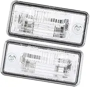 FIQOME Pair of License Plate Light 8E0807430A 8E0807430B, for A3 A4 A5 A6 C6 A8 D3 Q7 RS4 8e0807430b light bulb place 2001 2012, Car Number Plate Led Light