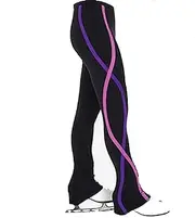 [WNFQJJRM] Girls Figure Skating Training Pants Stretchy Gymnastic Yoga Tights Ice Skating Trousers Legging Training Practice Pants-I||XS