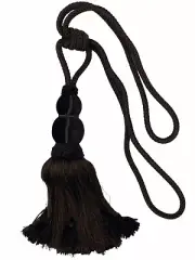 Decorative Designer Home Decor DARK BARK BROWN Tassel Drapery Curtain Tieback