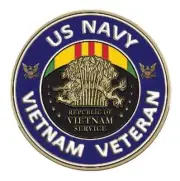 Navy Vietnam Medallion for Box Cremation Urn/Flag Case - 2 Inch Diameter