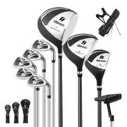 Costway Complete Men Golf Clubs Set Starters Pro w/Stand Bag 10PCS Alloy/Graphite Drive Right Hand Black
