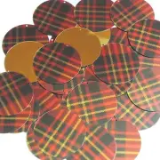 Round Sequin 1.5" Tartan Royal Stewart Red Gold Metallic
