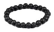 8mm Lava Beads Stretch Bracelet | 7.5 Inch Wrist Size | Natural Lava Stone