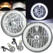 7" COB White LED Halo Headlights H4 6000K LED Light Kit Fits 76-16 Jeep Wrangler (for: Jeep)