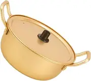 Toyvian Aluminum Soup Pot with Lid Double Handles Ramen Cooking Pot for Noodles Stews and Soups Fast Heating Kitchen Cookware for Outdoor Camping and Home Use