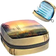 Period Bag,Sanitary Napkin Storage Bag,Field Forest Scene Tree,Tampon Holder for Purse