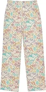 [ZZXXB] Lovely Elephant and Balloon Boys Long Pants Soft Trousers Elastic Waist Kids Lounge Bottoms with Pockets S-XL