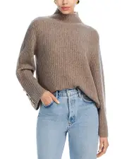 C by Bloomingdale's Cashmere Rib Knit Bell Sleeve Turtleneck Sweater - Exclusive