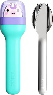 Zoku Kids Pocket Utensil Set, Unicorn | Stainless Steel Fork, Knife, and Spoon Nest in Hygienic Case | Portable Design for Travel, School, Family Events, Picnics, Camping and Outdoor Home Use