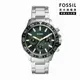 【FOSSIL 官方旗艦館】Bannon 三眼計時潛水造型手錶 銀色不鏽鋼鍊帶 45MM BQ2492