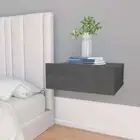 2 PCS Wall Mounted Bedside Tables Bedroom Floating Nightstand High Gloss Grey