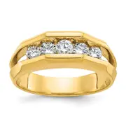 14k Yellow Gold Men's 3/4 carat Diamond Complete Ring