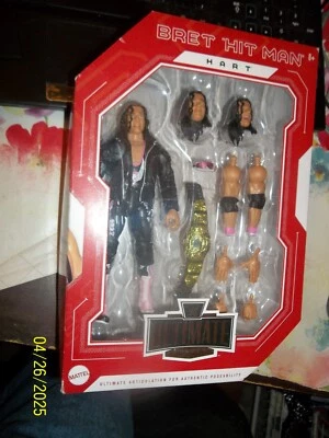 2023 MATTEL~WWE ULTIMATE~BRET "HIT MAN" HART~RAW OCT. 97~NIP~W/INTERC HEAD/BELT