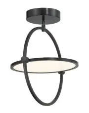 Kovacs P5545-L Studio 23 17"W Pivoting LED Semi-Flush Ceiling - Coal
