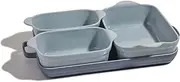 [Our Place] Bakeware Set | 5-Piece Nonstick, Toxin-Free, Ceramic, Cast Aluminum Set w/Oven Pan, Bakers, & Oven Mat | Space-Saving Nesting Design | Oven-Safe | Bake, Roast, Griddle and More | Blue Salt
