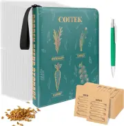 Large Seed Storage Organizer Binder with Zipper and Hang Design,Seed Packet Orga