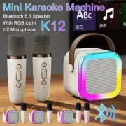 K12 Karaoke Machine Portable Bluetooth 5.3 PA Speaker System with 1-2 Wireless M