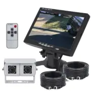7" Monitor White Joint Rear View Reversing Cameras 2x 15m 12-24v For Caravan Rv