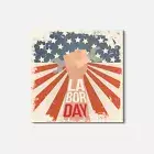 Labor Day USA Hand 4'' X 4'' Square Wooden Coaster
