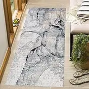 Carpet Runners for Hallways Washable Runner Rugs Long Soft Kitchen Runner, Grey Hallway Hall Runners for Bedroom Floor Area Rug and Mat for Living Room(60x450cm)