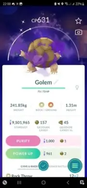 Shiny Shadow Golem Pokemon Trade Go