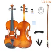 1/2 Violin 4 String violin kit Solid Wood Ebony Fittings nice tone