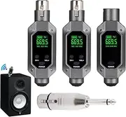 Wireless Mic Adapter - 900mAh Professional Mic Transmitter and Receiver | Wireless XLR, Microphone Converter with Low Latency, Condenser Microphone Wireless System, 48k Frequency Signal Transmission