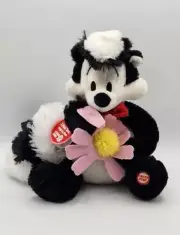 NOS Hallmark Pepe Le Pew Plush 10" French Skunk Flower I Pick You Looney Tunes