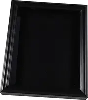 HEALSOPTHY Wooden Memorial Flag Display Case Glass Front Veteran Flag Storage Holder for Wall Mount Black Frame Versatile Memorial Box for Honoring Service and Easy Access