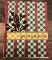 Happy Birthday - Teal Buffalo Check - Hand Stamped Card - Stampin" Up