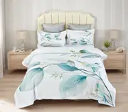 Angelis Leaves Quilt/Doona/Duvet Cover Set - King Size