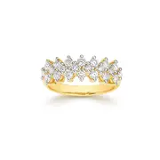 Alora 10ct Gold 1 Carat Tw Lab Grown Diamond Two Row Ring