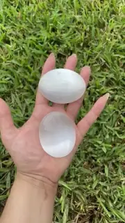 Selenite Palm Stone, High Grade, Worry Stone, Selenite Crystal, Gympsum
