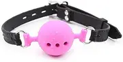 Leather Bondage Toys Faux Leather Open Mouth Gag with Silicone Bar, Bondage Restraints Bite Gag Adult Sex Toys (Color-1) (Color-8)