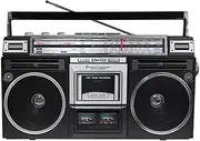 Portable Bluetooth Cassette Player AM/FM Radio Retro Boombox Black PA-5000