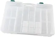 ＫＬＫＣＭＳ Fishing Tackle Box Organizer Container with Handle,Fishing Accessories,Thicken Portable 44 Grids Storage Case Double Sided