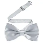 Adjustable Bowtie, Men BowtiePre-Tied Bow Tie for Parties Silver