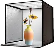 Foldable Studio Picture Box | Dimmable LED Photography Box | Picture Tent with Dimmable LED Light | 44x44CM Photoshoot Props for Jewelry, Accessories, Makeup, Handmade Models